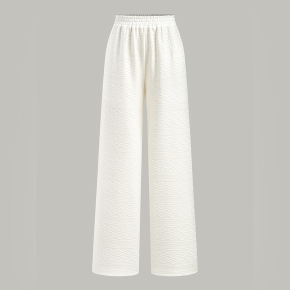 Commense Textured Wide-Leg Pants with Elastic Waist NWT - Picture 2 of 8